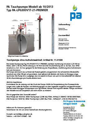 DB PA Tauchpumpe LPG300V17 21 PREMIER